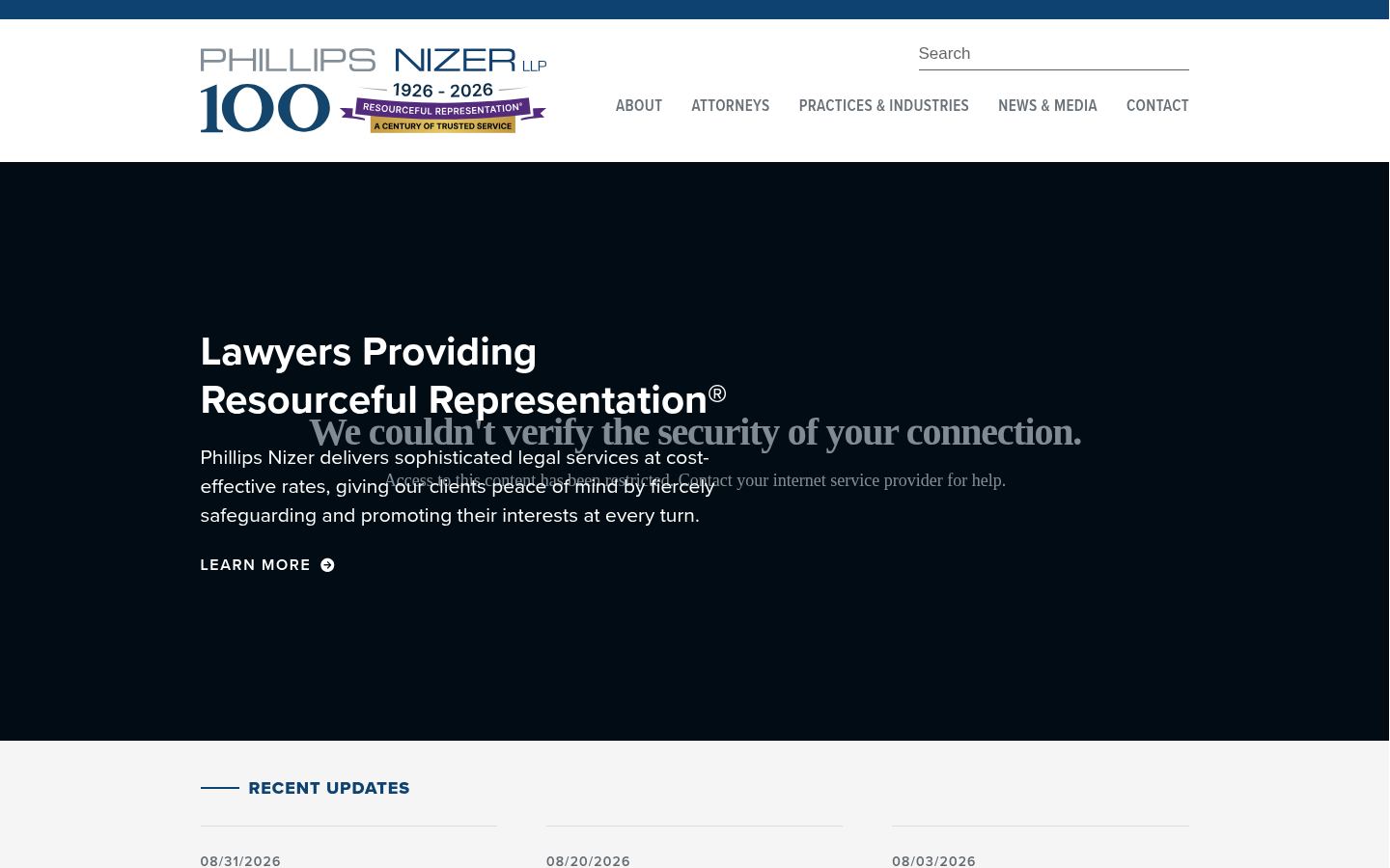 Phillips Nizer LLP &middot; HOMEPAGE_SCREENSHOT