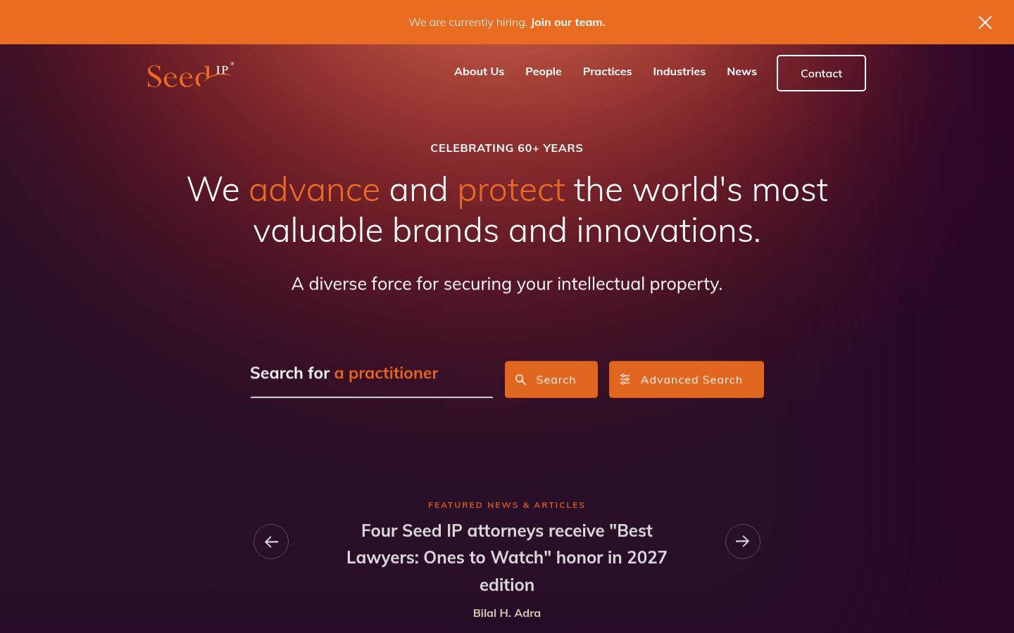 Seed Intellectual Property Law Group LLP · HOMEPAGE_SCREENSHOT