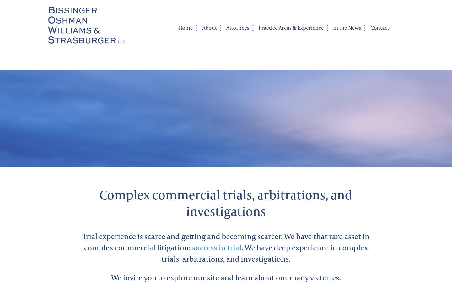 Bissinger, Oshman, Williams & Strasburger LLP &middot; HOMEPAGE_SCREENSHOT