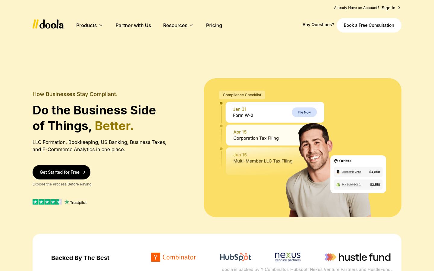 Doola · HOMEPAGE_SCREENSHOT