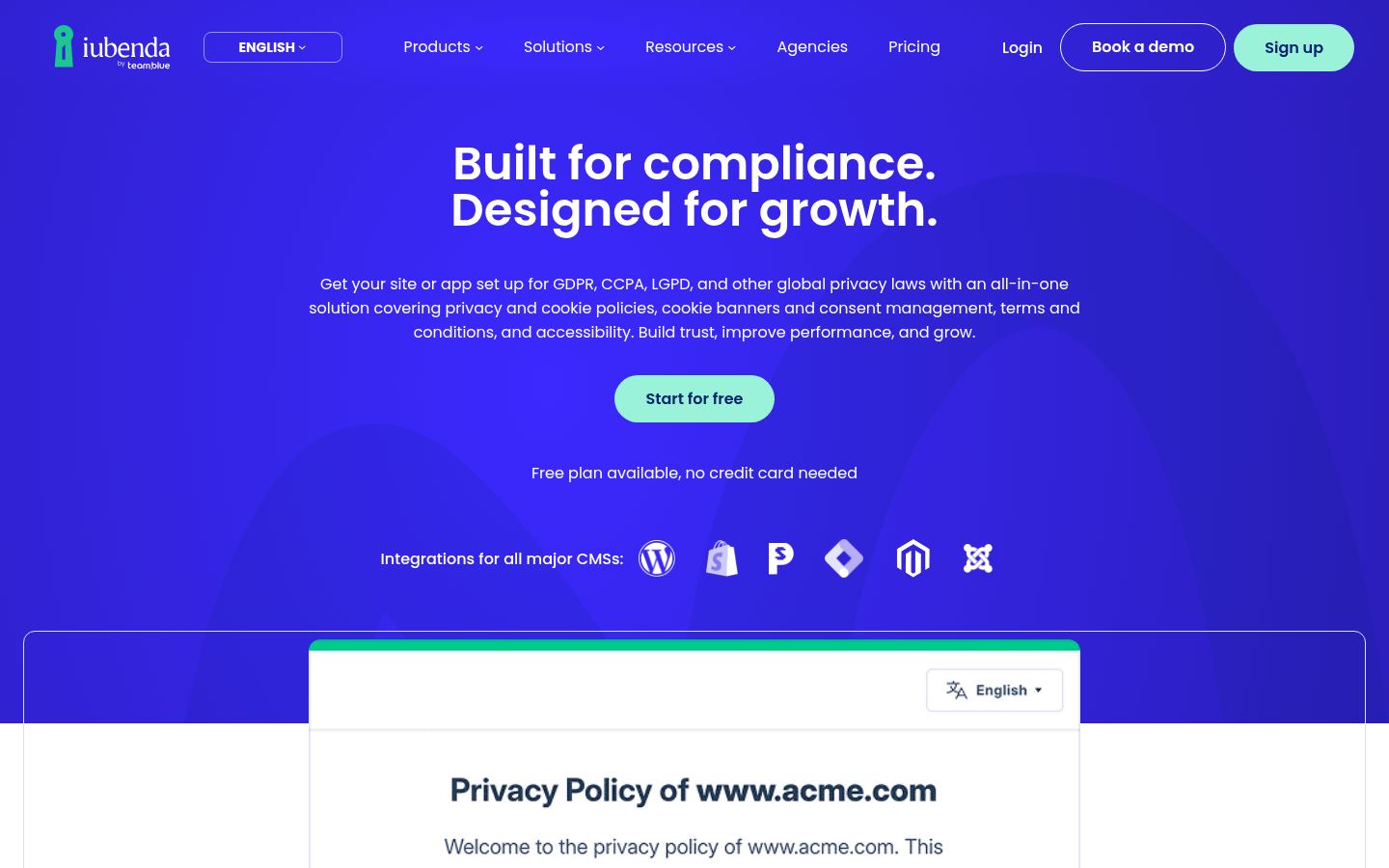 Iubenda · HOMEPAGE_SCREENSHOT
