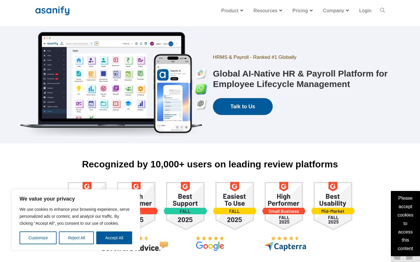 Asanify Technologies &middot; HOMEPAGE_SCREENSHOT