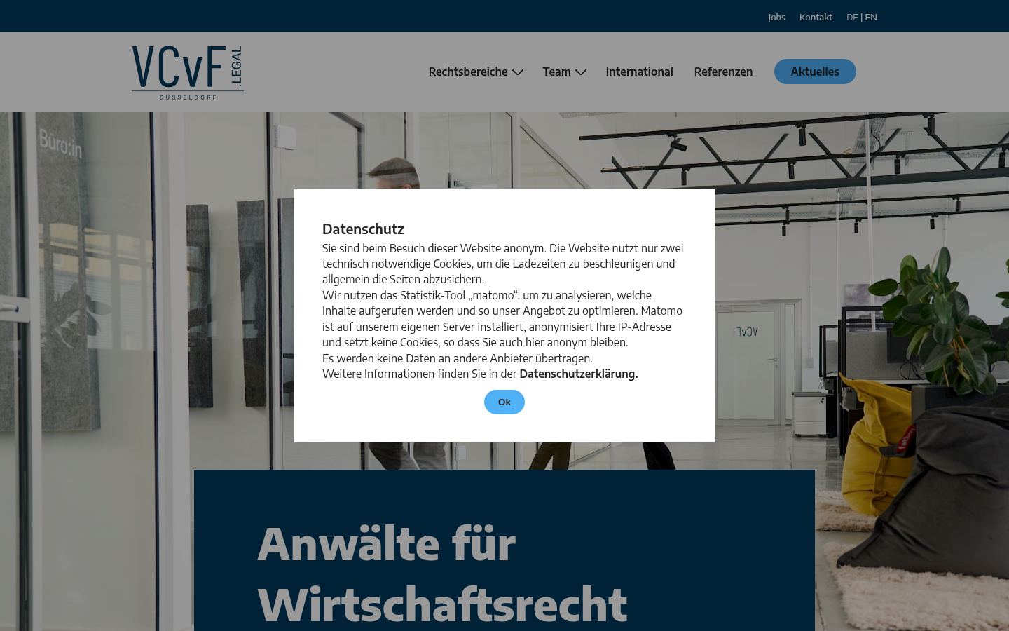 VCvF Rechtsanwälte · HOMEPAGE_SCREENSHOT
