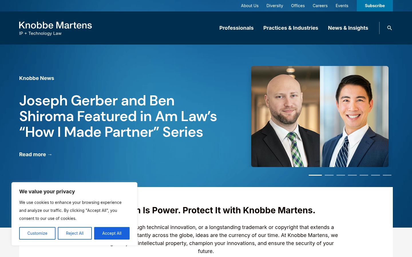 Knobbe Martens &middot; HOMEPAGE_SCREENSHOT