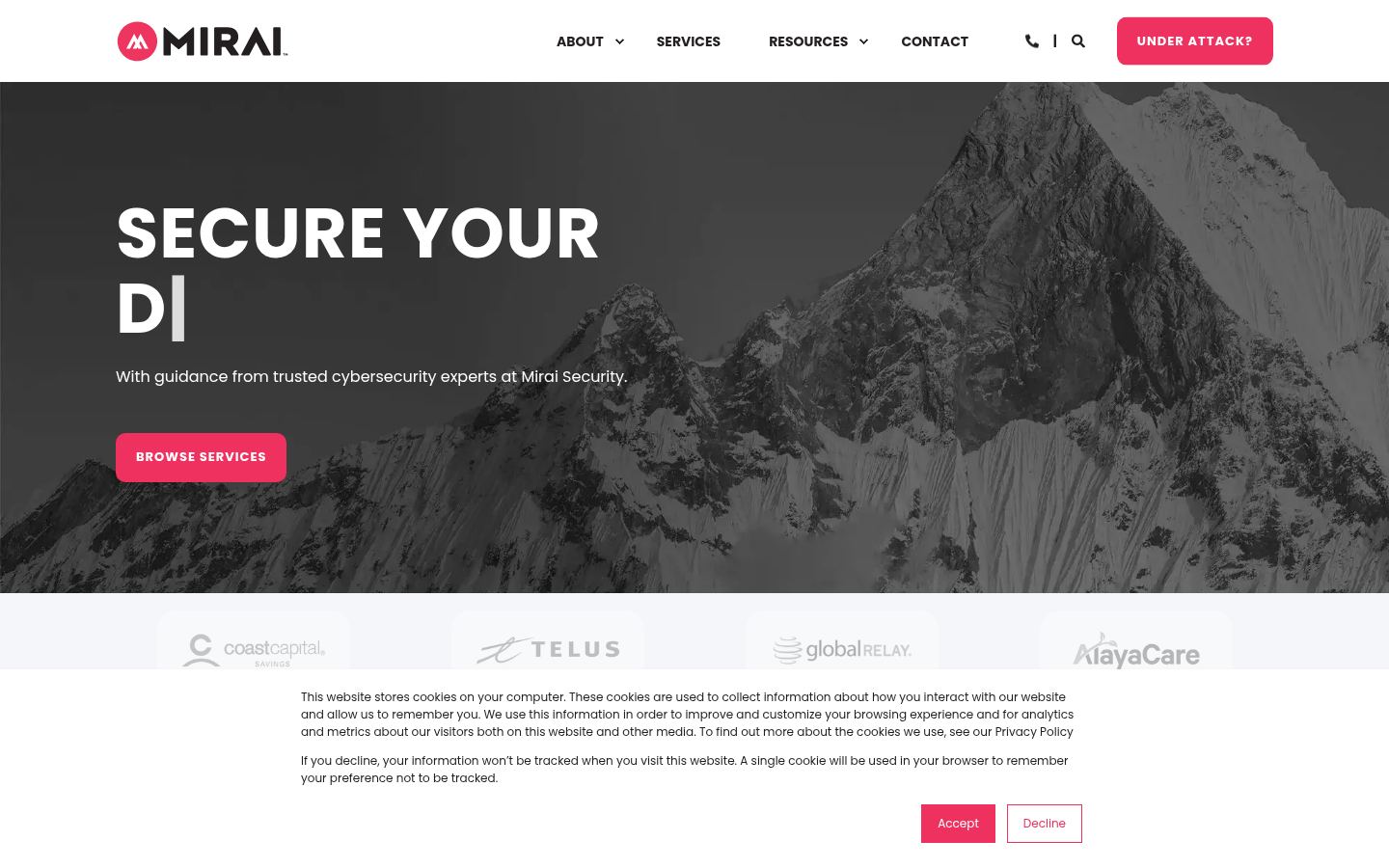 Mirai Security &middot; HOMEPAGE_SCREENSHOT