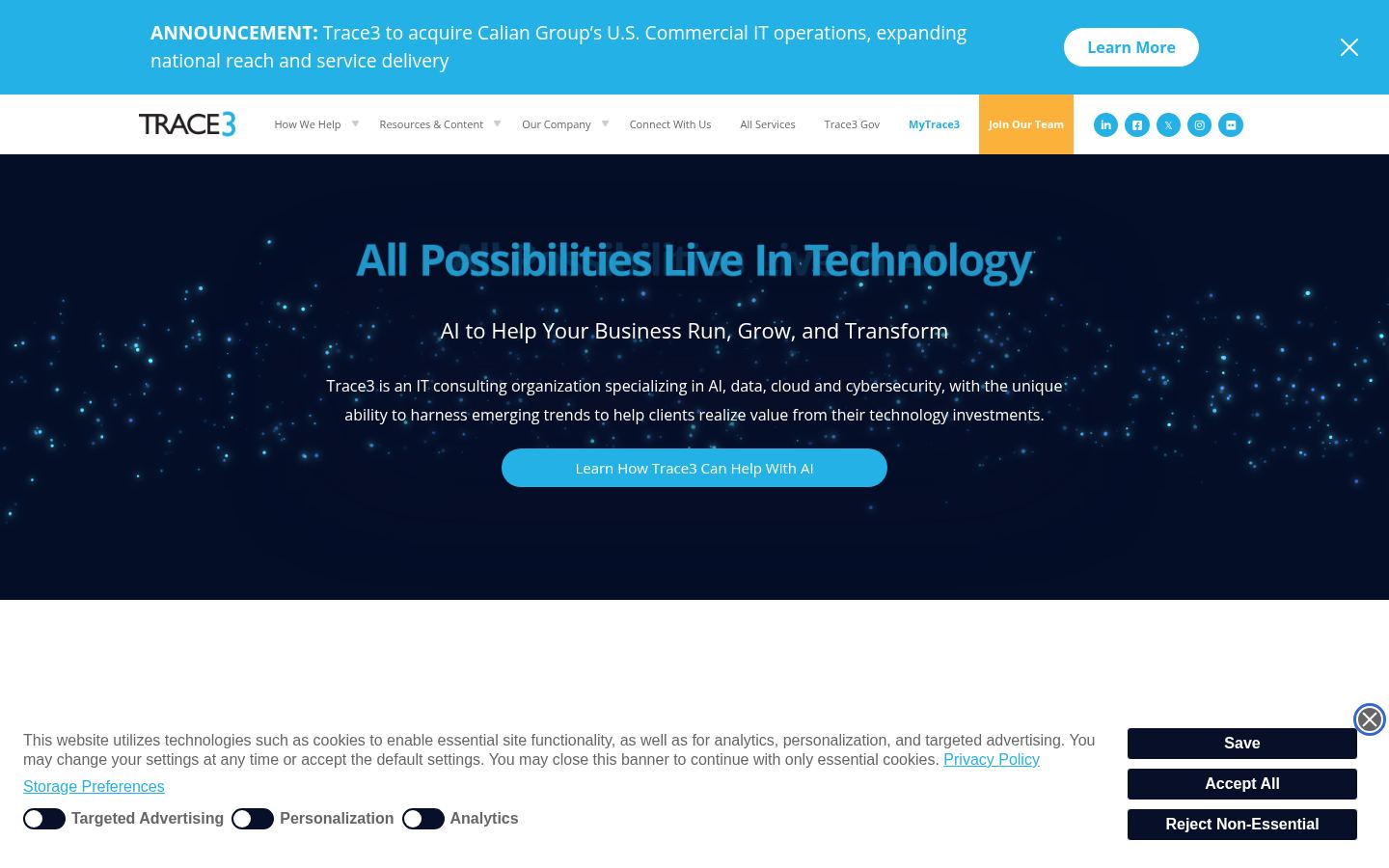 Trace3 &middot; HOMEPAGE_SCREENSHOT
