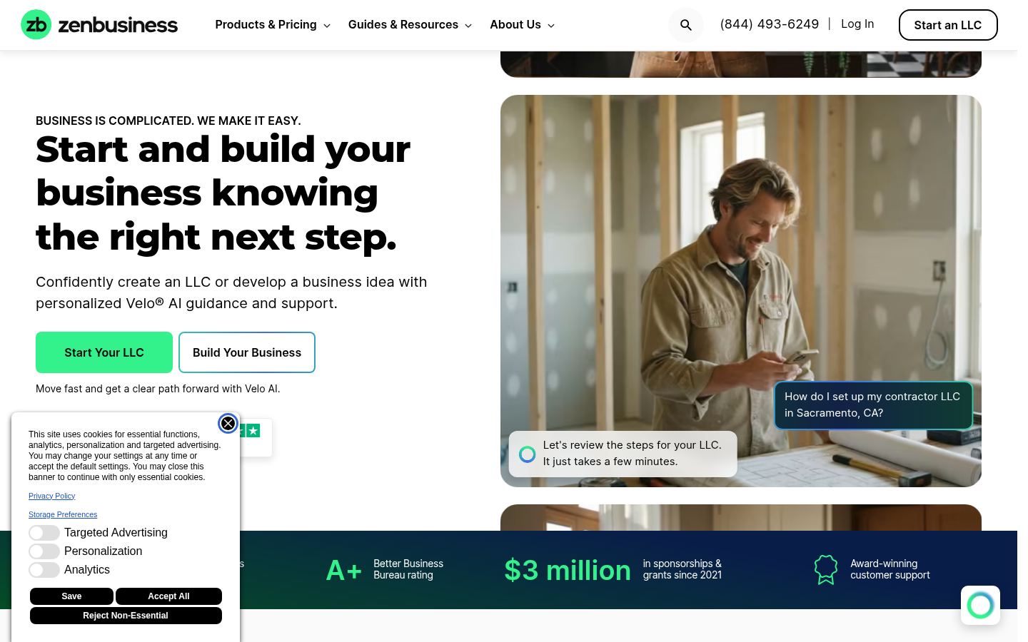 ZenBusiness &middot; HOMEPAGE_SCREENSHOT