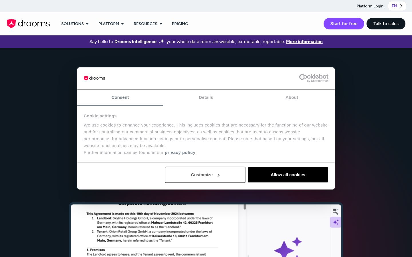 Drooms &middot; HOMEPAGE_SCREENSHOT